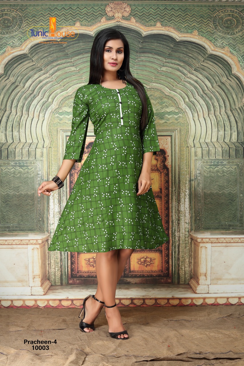 Tunic House Pracheen-4 Rayon Print Kurti Catalouges