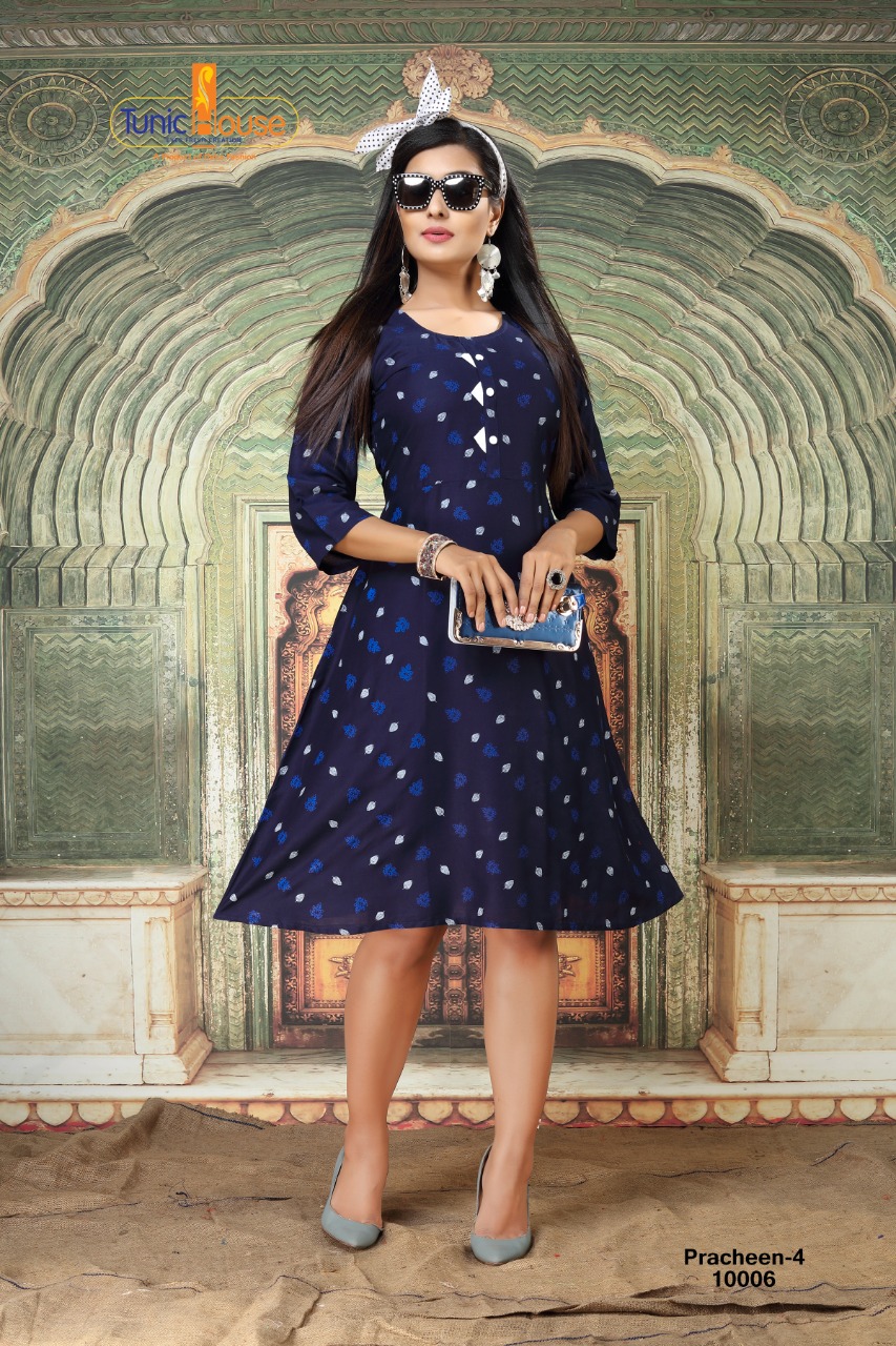 Tunic House Pracheen-4 Rayon Print Kurti Catalouges
