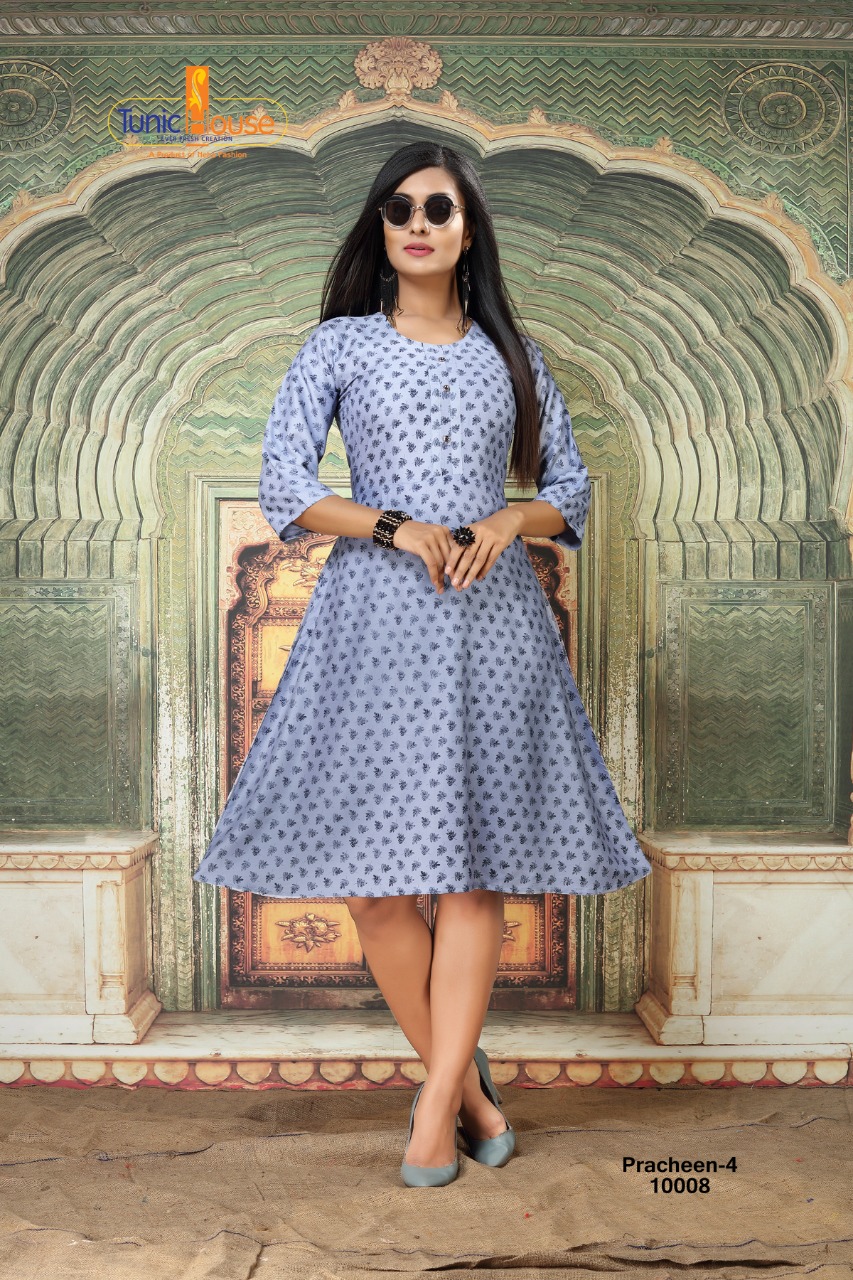 Tunic House Pracheen-4 Rayon Print Kurti Catalouges