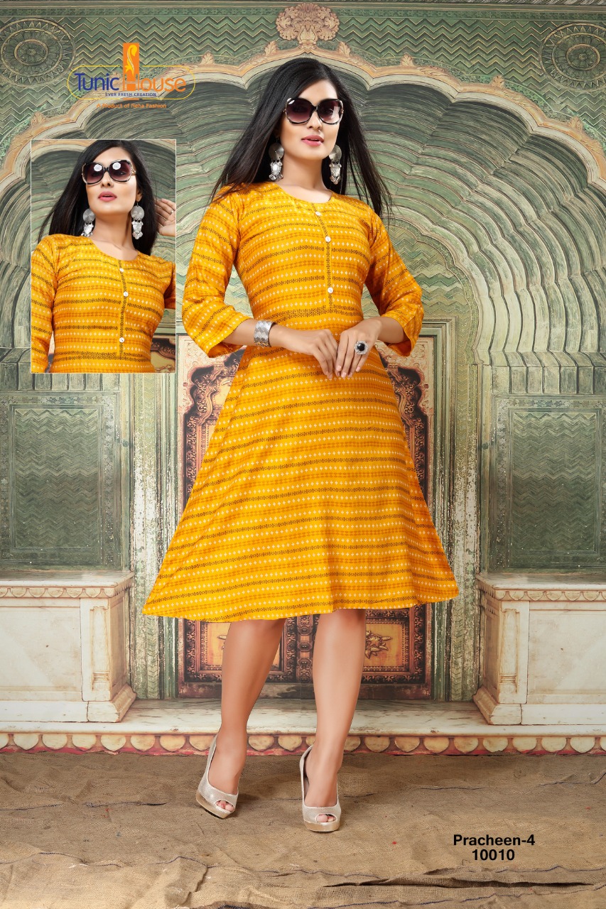Tunic House Pracheen-4 Rayon Print Kurti Catalouges