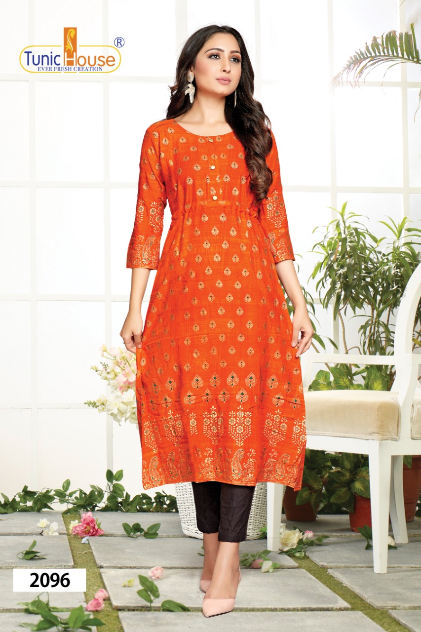 Tunic House Pracheen Super Foil-2 Rayon Printed Kurti Catalouge
