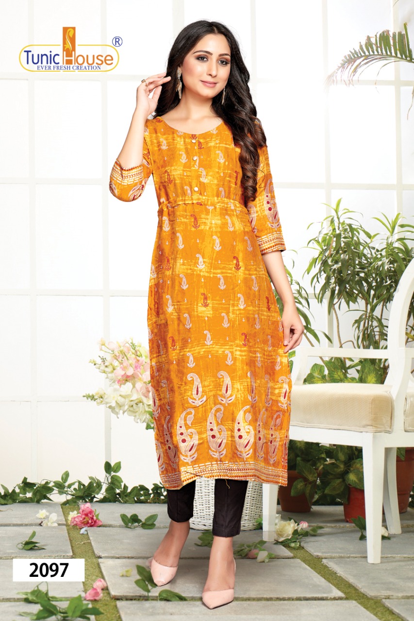 Tunic House Pracheen Super Foil-2 Rayon Printed Kurti Catalouge