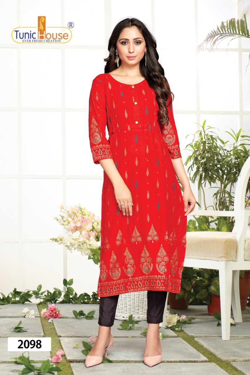Tunic House Pracheen Super Foil-2 Rayon Printed Kurti Catalouge