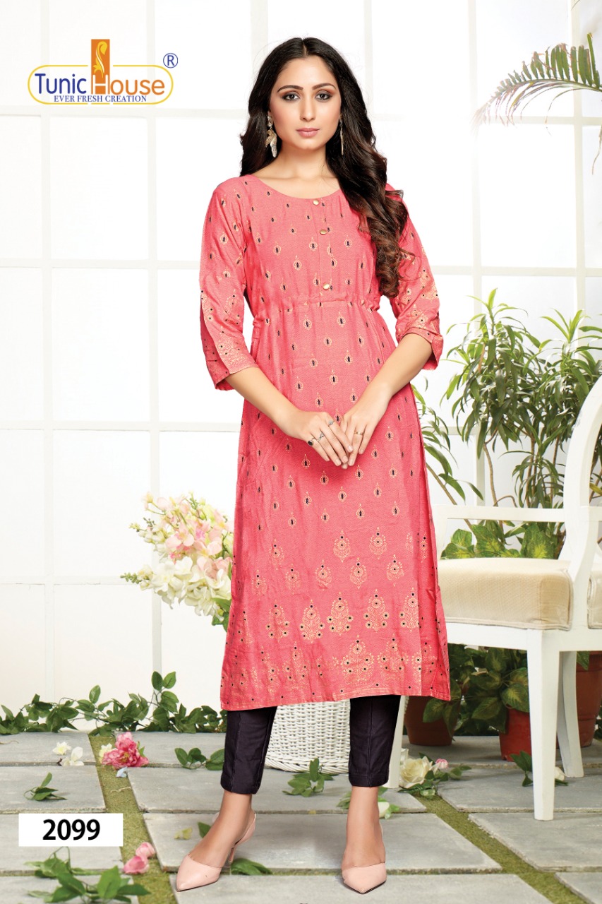Tunic House Pracheen Super Foil-2 Rayon Printed Kurti Catalouge