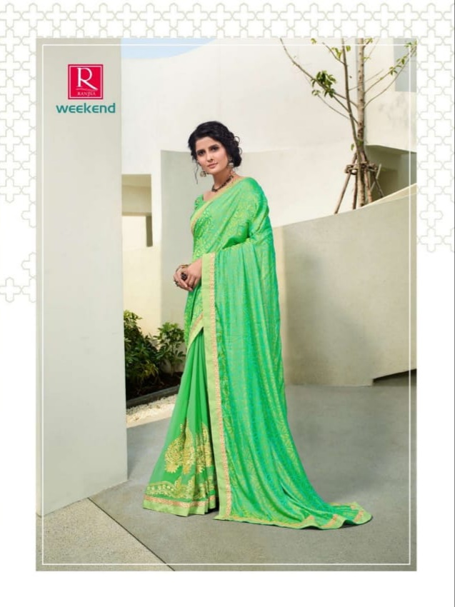 Ranjna Weekend Catalogue Half Half Saree Work Blouse Amazing Collection