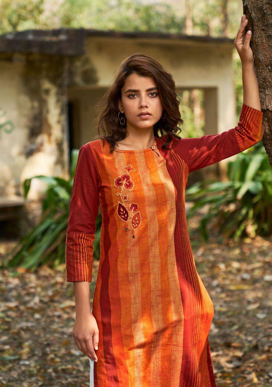 4 Colours Stripes Vol 6 Designer  Ethnic Wear Kurti  Catalog