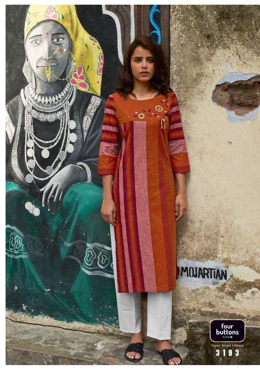4 Colours Stripes Vol 6 Designer  Ethnic Wear Kurti  Catalog