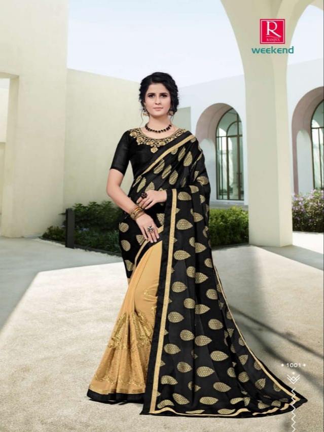 Ranjna Weekend Catalogue Half Half Saree Work Blouse Amazing Collection