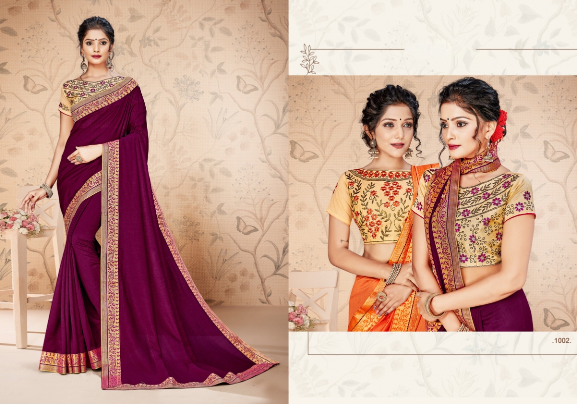 Ranjna Anaisha Fancy Border Work Blouse Designer Saree Collection