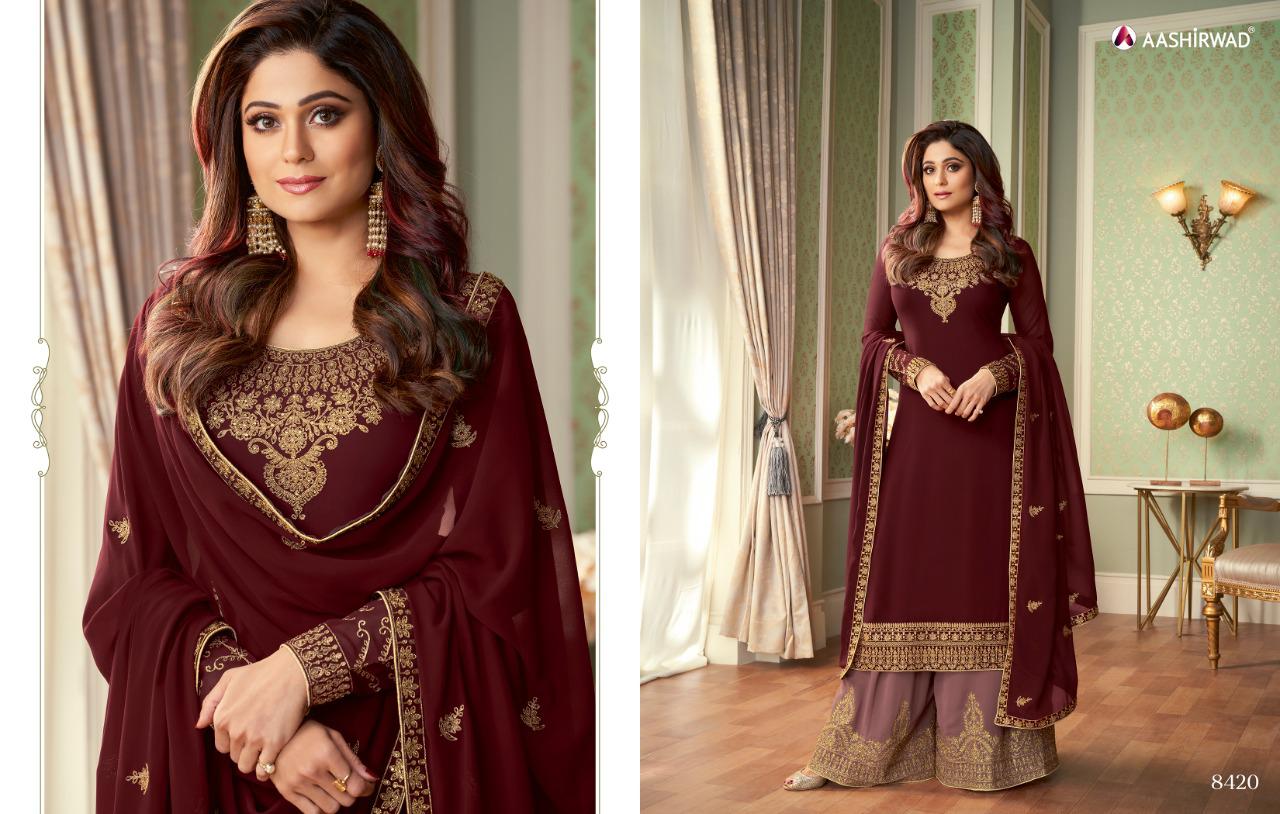Aashirwad Superb 8419 Series Embroidery Salwar Kameez Catalog