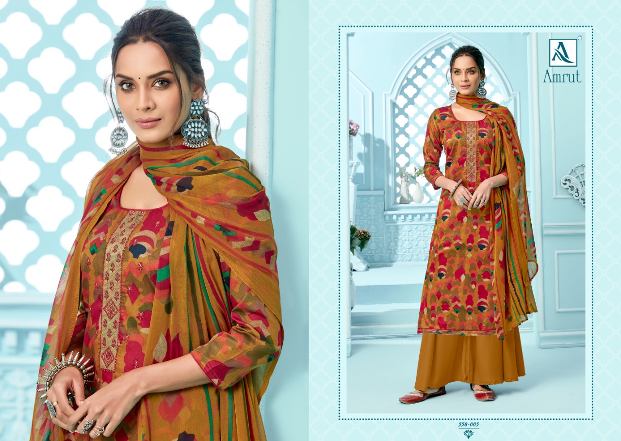 Alok Amrut Cotton  Designer Buy Embroidered Dress For Catalog
