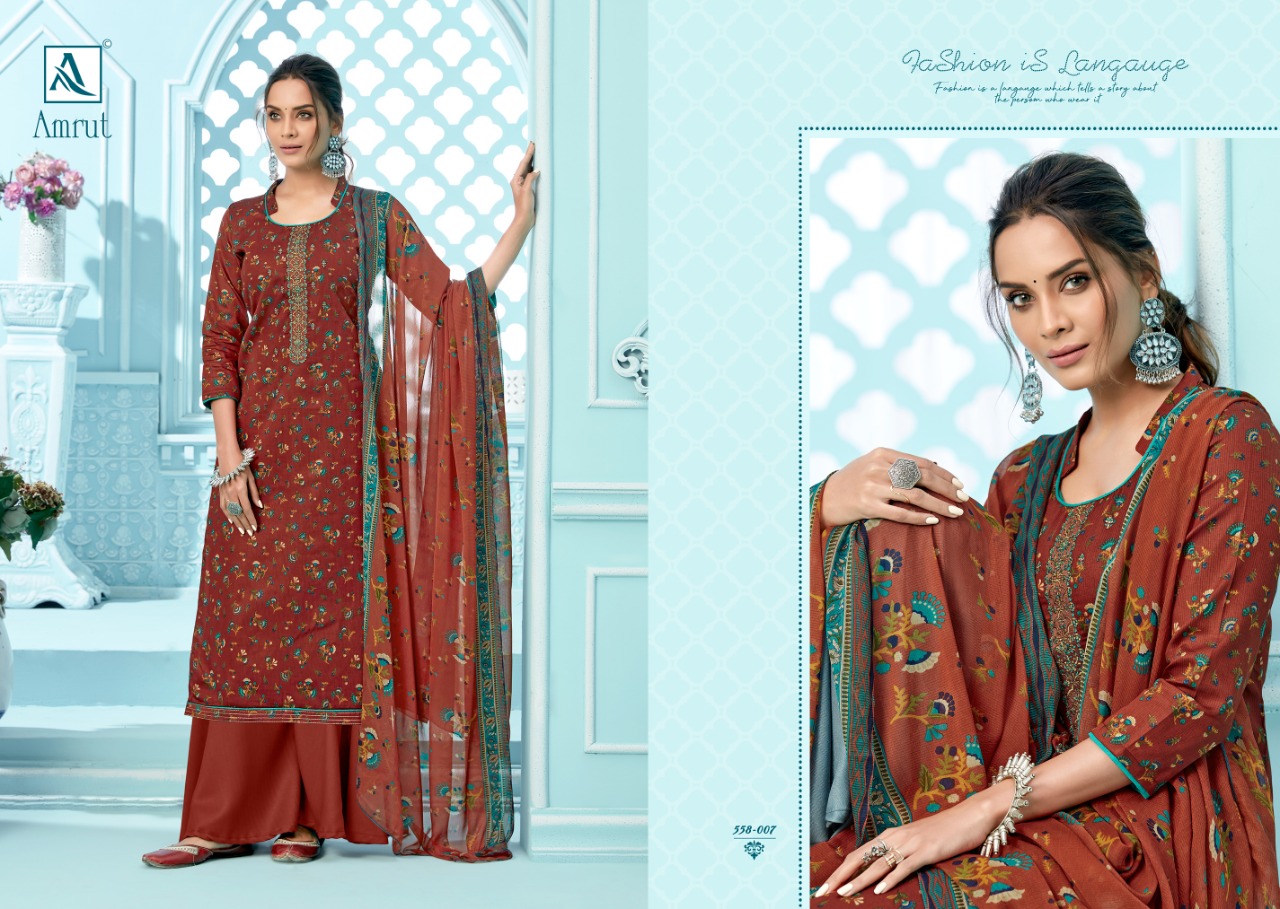 Alok Amrut Cotton  Designer Buy Embroidered Dress For Catalog