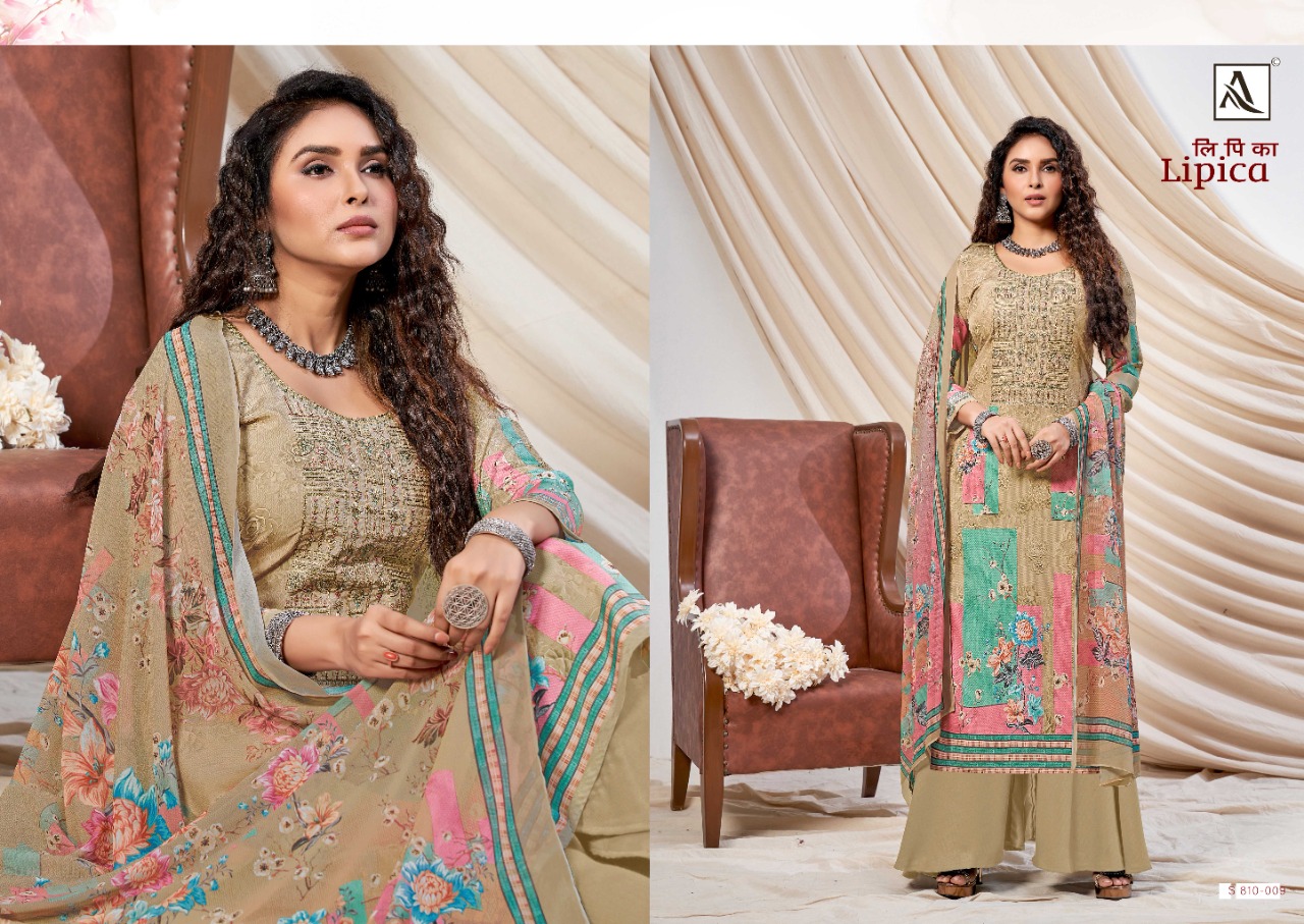 Alok Lipika Digital Print With Embroidery Work Dress Material Catalog