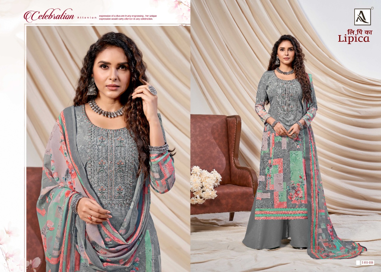 Alok Lipika Digital Print With Embroidery Work Dress Material Catalog