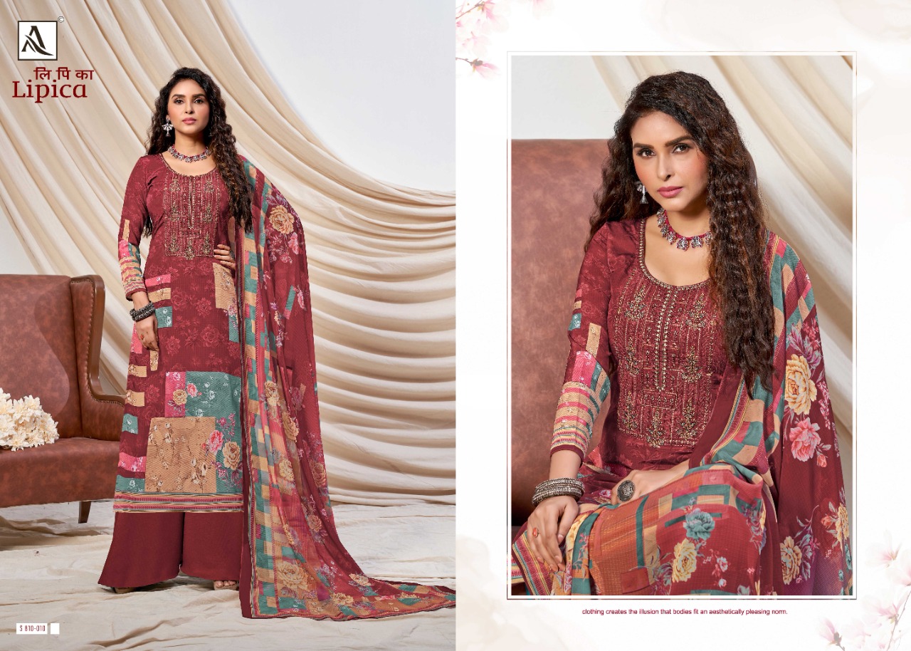 Alok Lipika Digital Print With Embroidery Work Dress Material Catalog