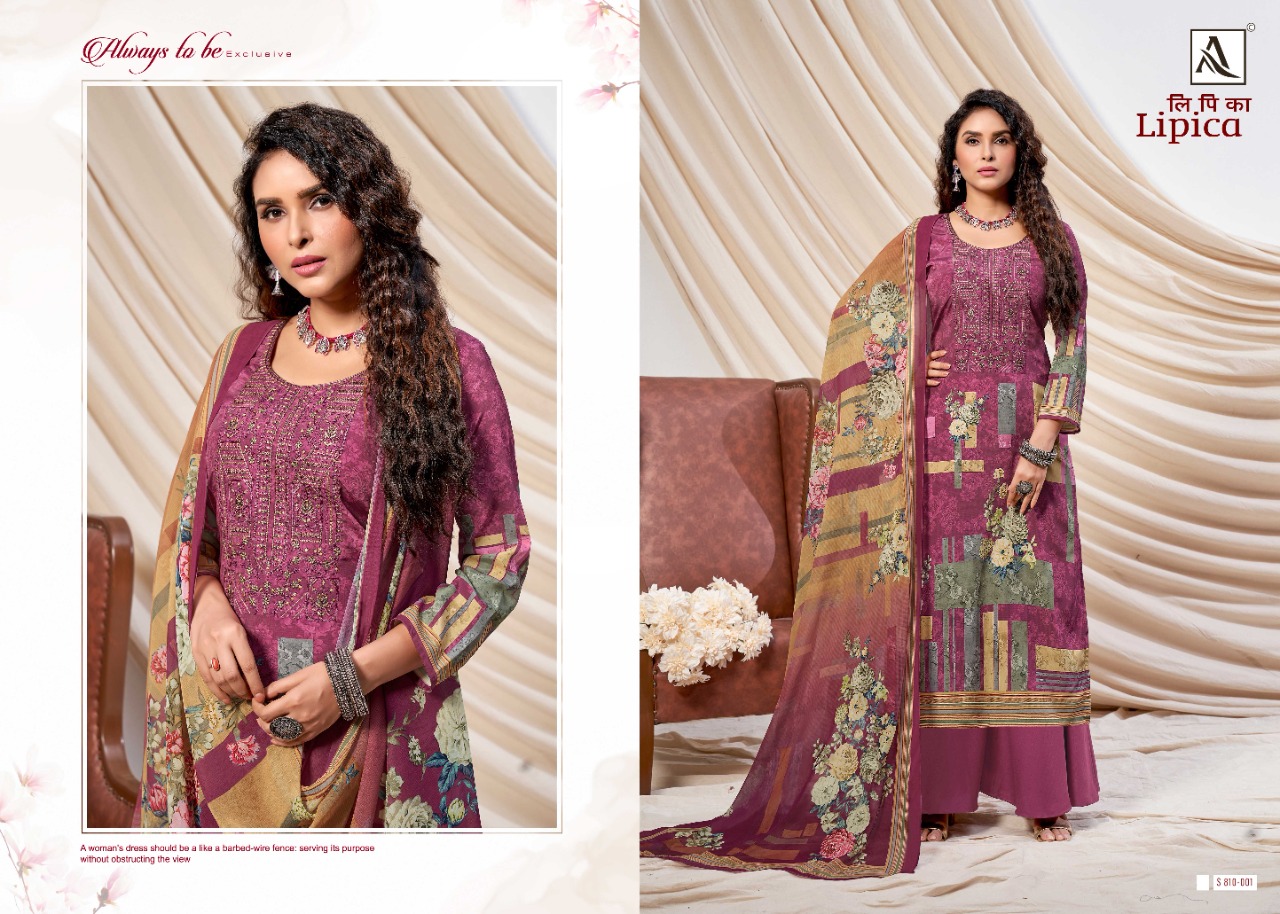 Alok Lipika Digital Print With Embroidery Work Dress Material Catalog