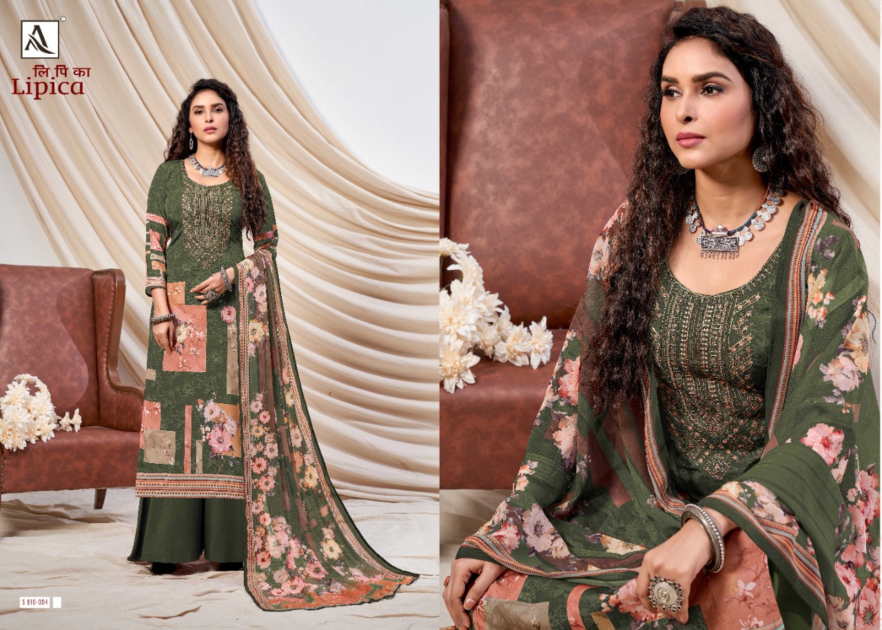 Alok Lipika Digital Print With Embroidery Work Dress Material Catalog