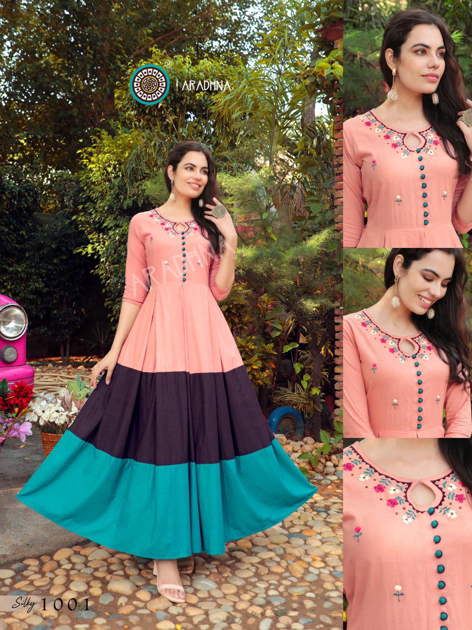 Aradhna Silky Vol 1 Designer Cotton Party Wear Kurti Catalog
