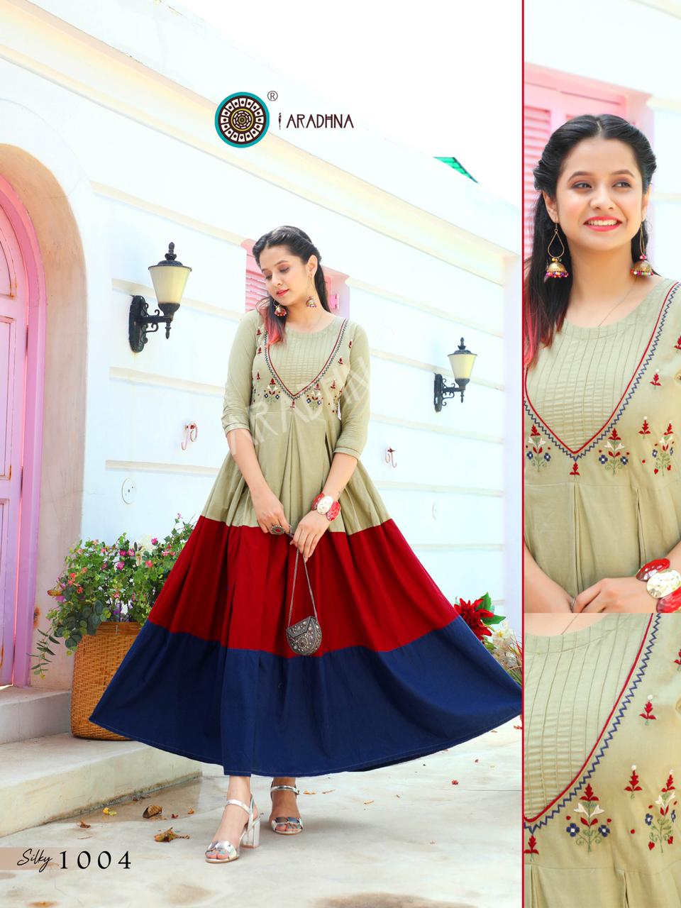Aradhna Silky Vol 1 Designer Cotton Party Wear Kurti Catalog