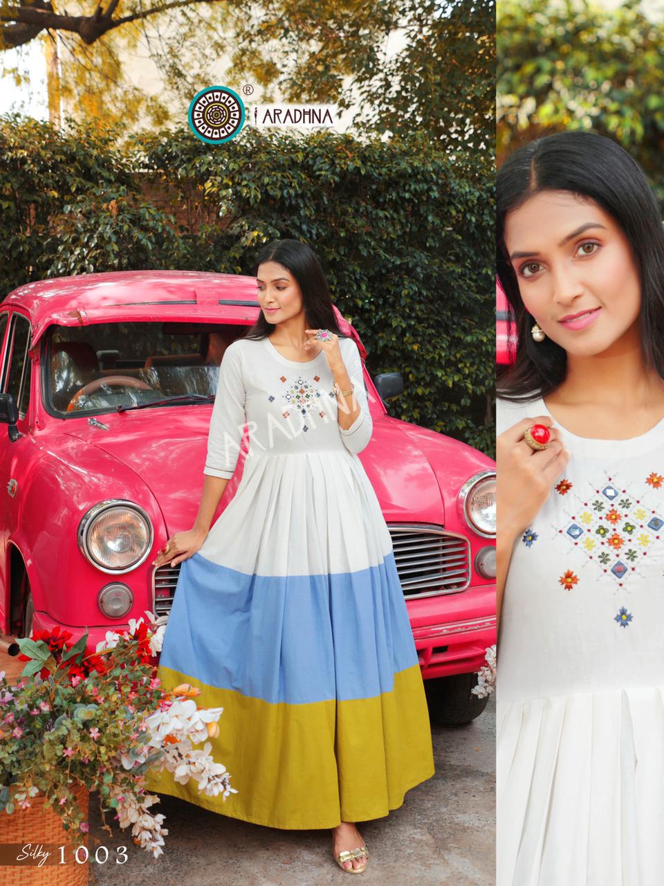 Aradhna Silky Vol 1 Designer Cotton Party Wear Kurti Catalog