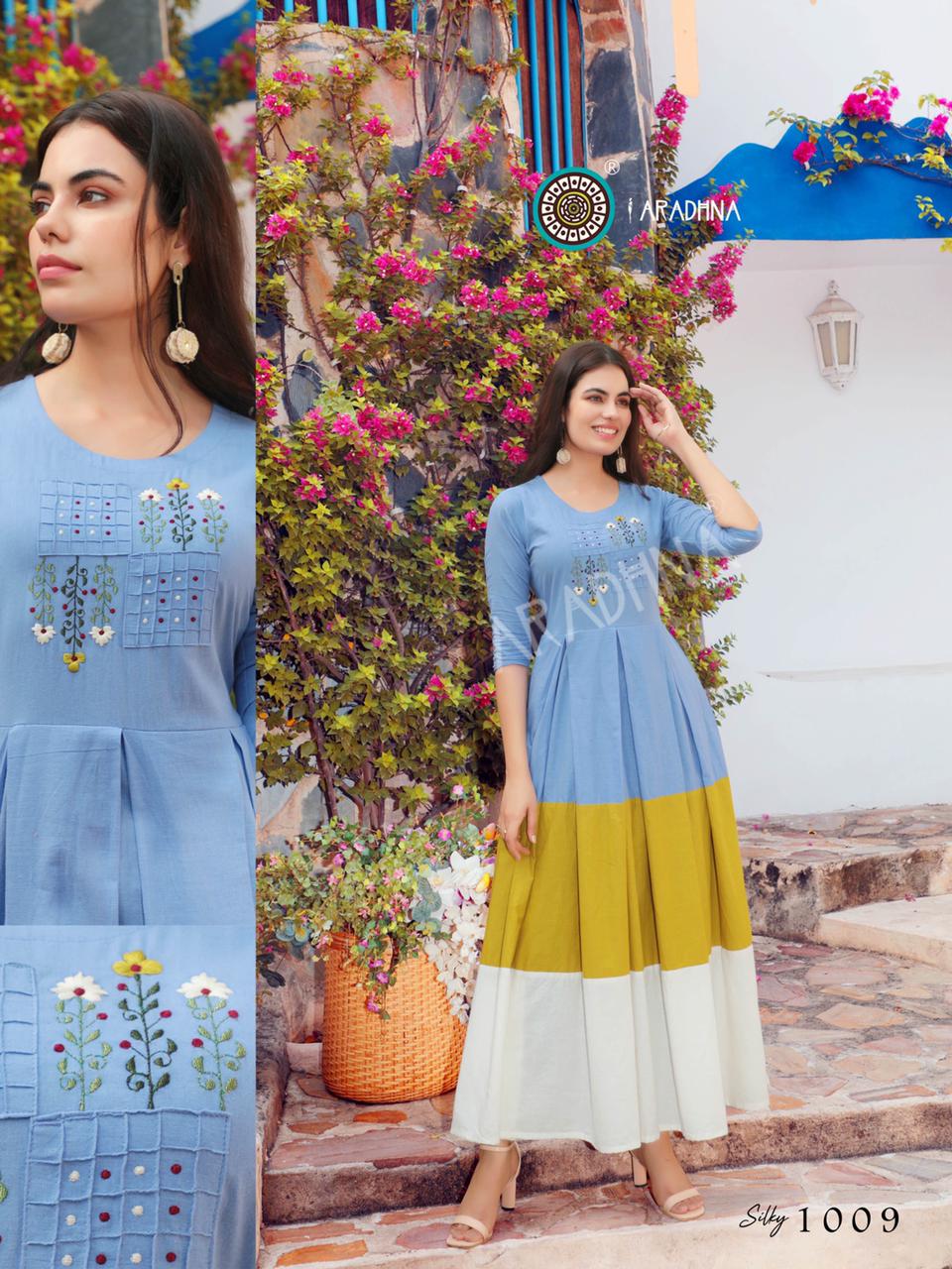 Aradhna Silky Vol 1 Designer Cotton Party Wear Kurti Catalog