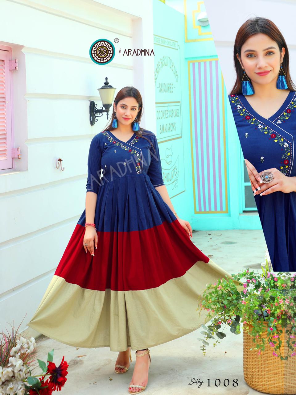 Aradhna Silky Vol 1 Designer Cotton Party Wear Kurti Catalog