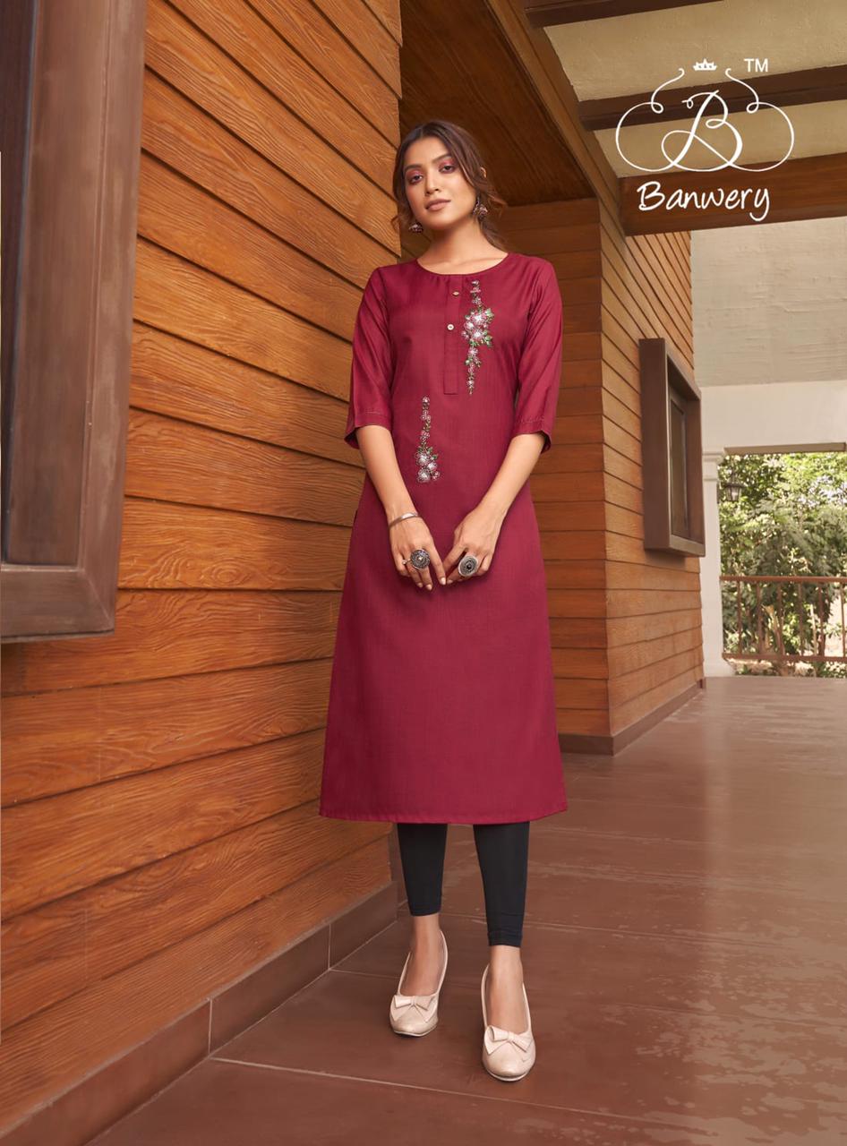 Banwery Blend Vol 7 Fancy Cotton Embroidery Kurti  Catalog