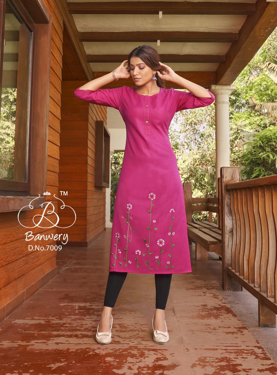 Banwery Blend Vol 7 Fancy Cotton Embroidery Kurti  Catalog