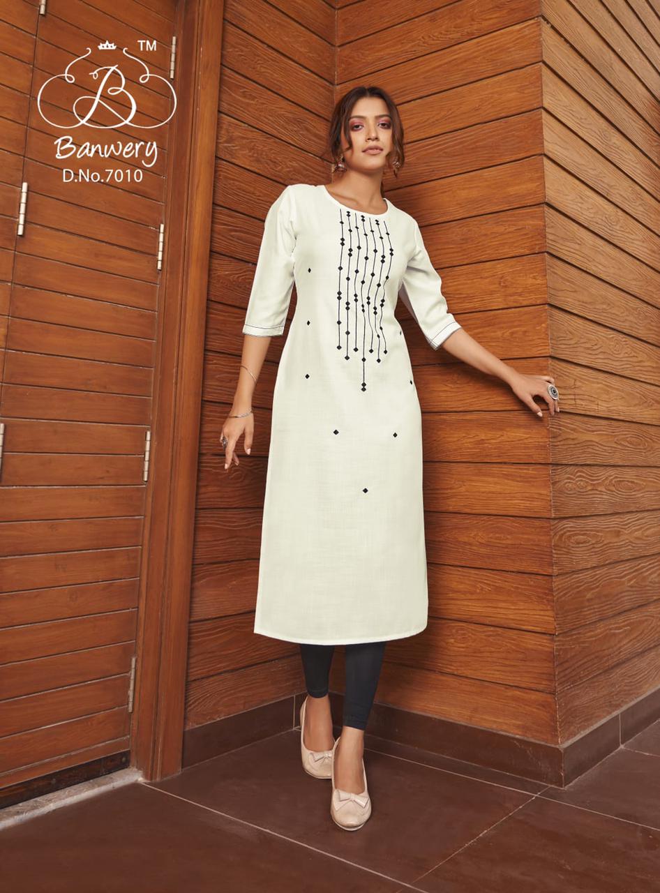 Banwery Blend Vol 7 Fancy Cotton Embroidery Kurti  Catalog