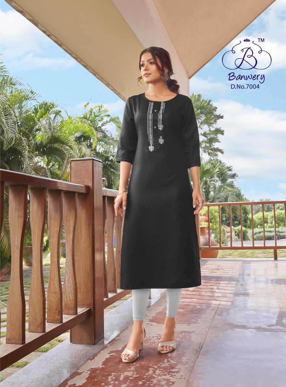 Banwery Blend Vol 7 Fancy Cotton Embroidery Kurti  Catalog