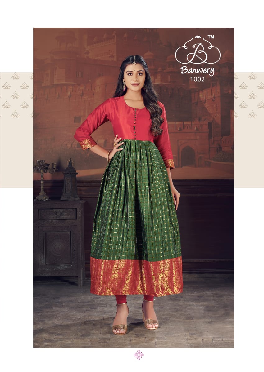Banwery Pearl Designer Silk Etnic Wear Kurti  Catalog