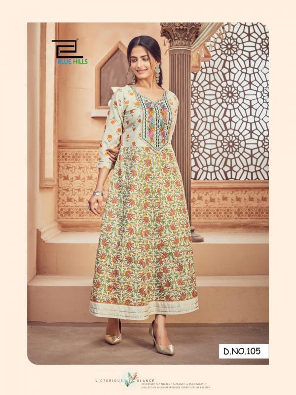 Blue Hills Ada Designer Cotton Anarkali Long Kurti Catalog