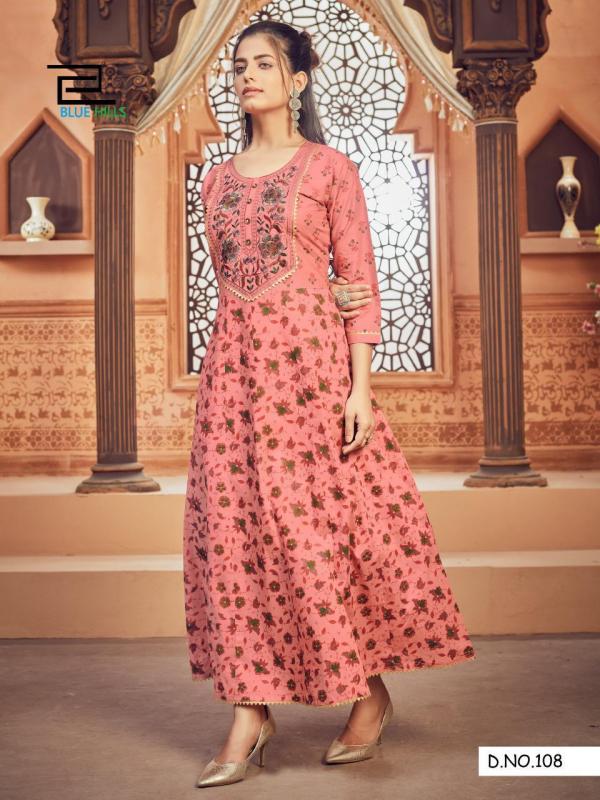Blue Hills Ada Designer Cotton Anarkali Long Kurti Catalog