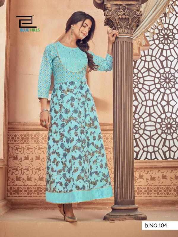 Blue Hills Ada Designer Cotton Anarkali Long Kurti Catalog