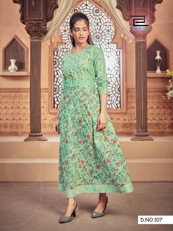 Blue Hills Ada Designer Cotton Anarkali Long Kurti Catalog