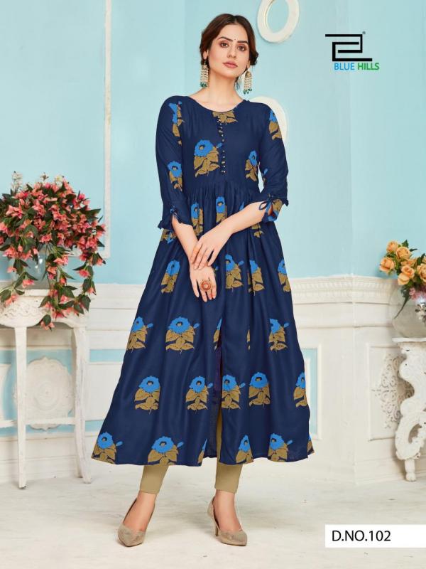 Blue Hills Calendar Vol 3 Rayon Designer Center Cut  Buy Kurti Designs Online