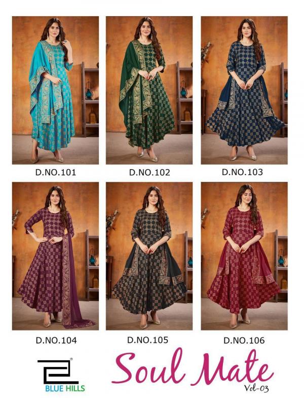 Blue Hills Soul Mate 3 Rayon Fancy Kurti With Dupatta Catalog