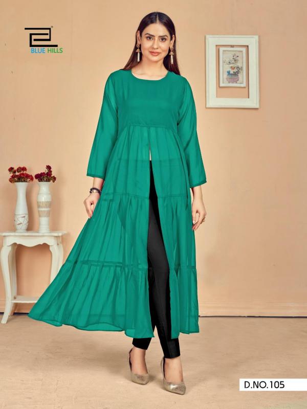 Blue Hills Tokyo Georgette Fancy Kurti Designer Long Kurtis Catalog