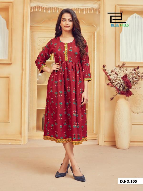 Blue Hills Velly Vol 1 Rayon Designer Casual Kurti Catalog
