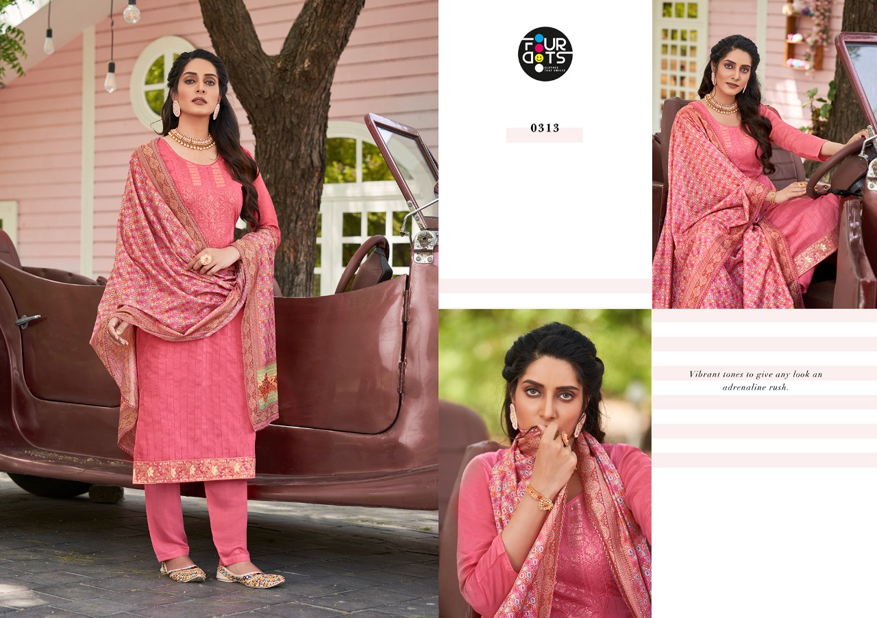 Four Dots Aloka Fancy Wear Designer Dress Material Catalog