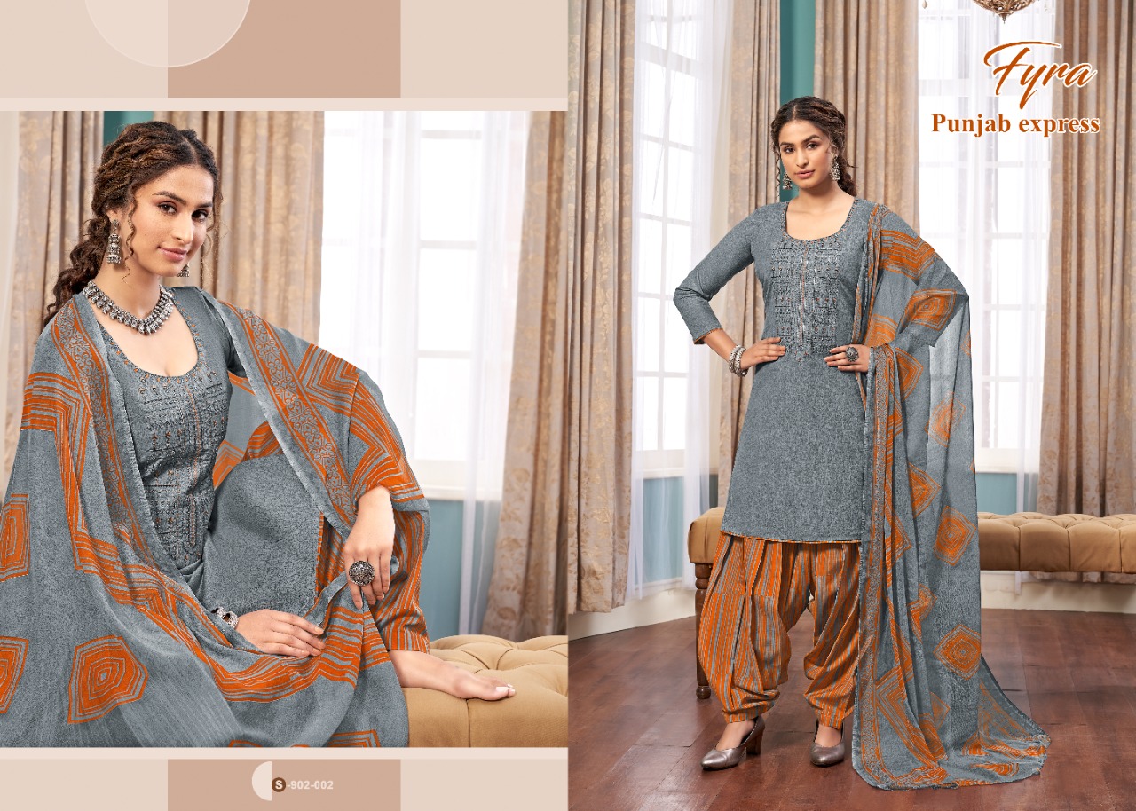 Fyra Punjab Express Vol  2 Cotton Fancy Embroidery Dress Material Catalog