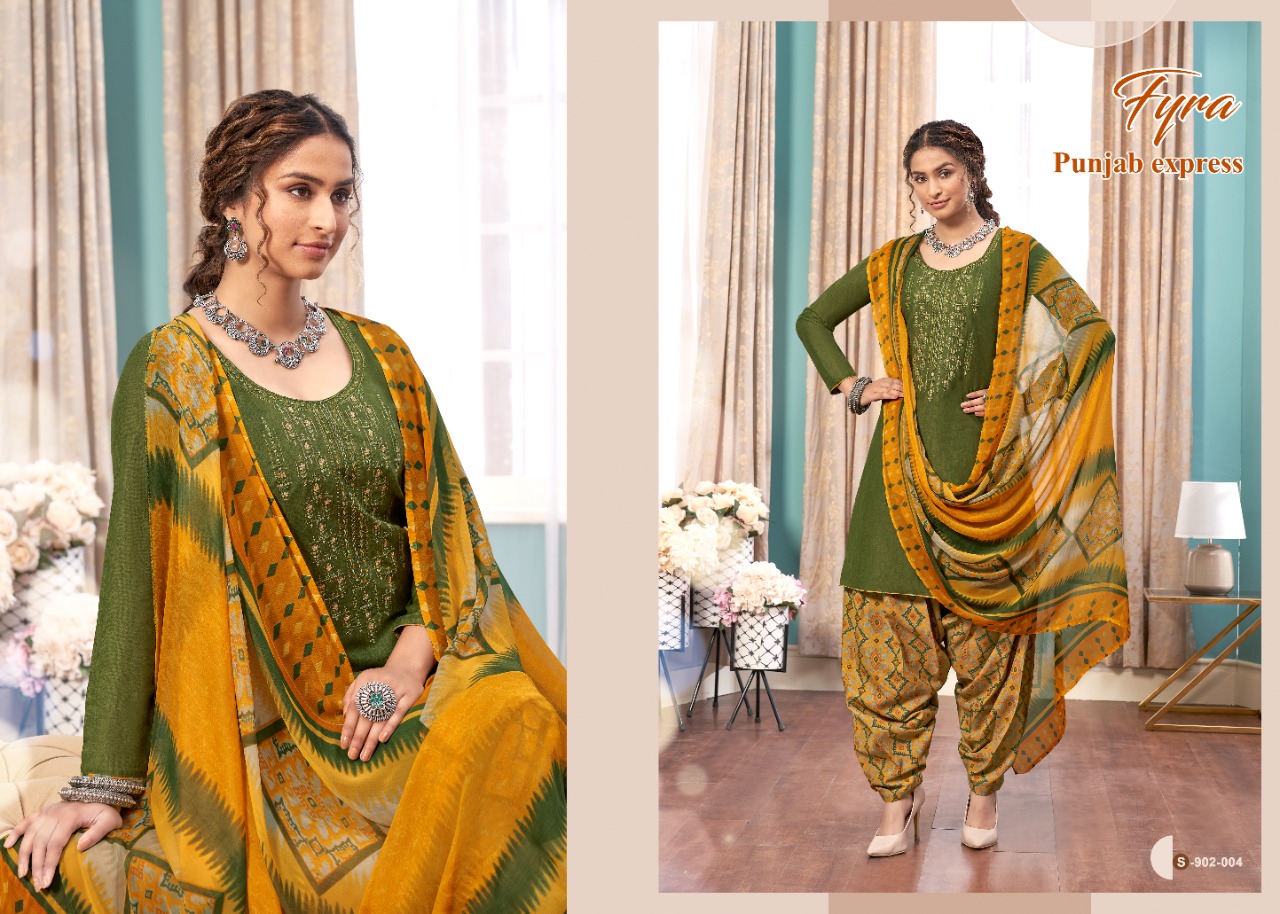 Fyra Punjab Express Vol  2 Cotton Fancy Embroidery Dress Material Catalog