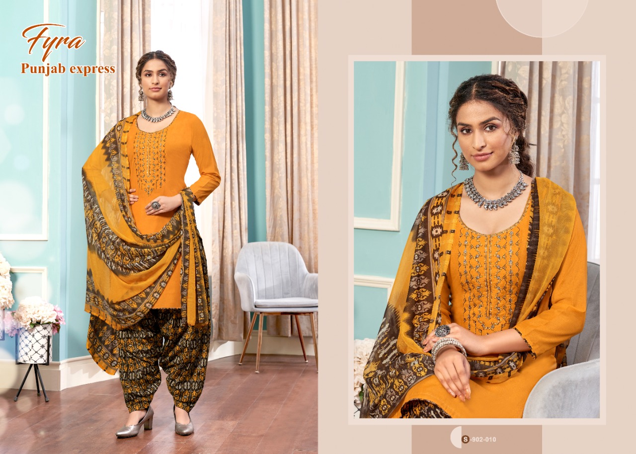 Fyra Punjab Express Vol  2 Cotton Fancy Embroidery Dress Material Catalog
