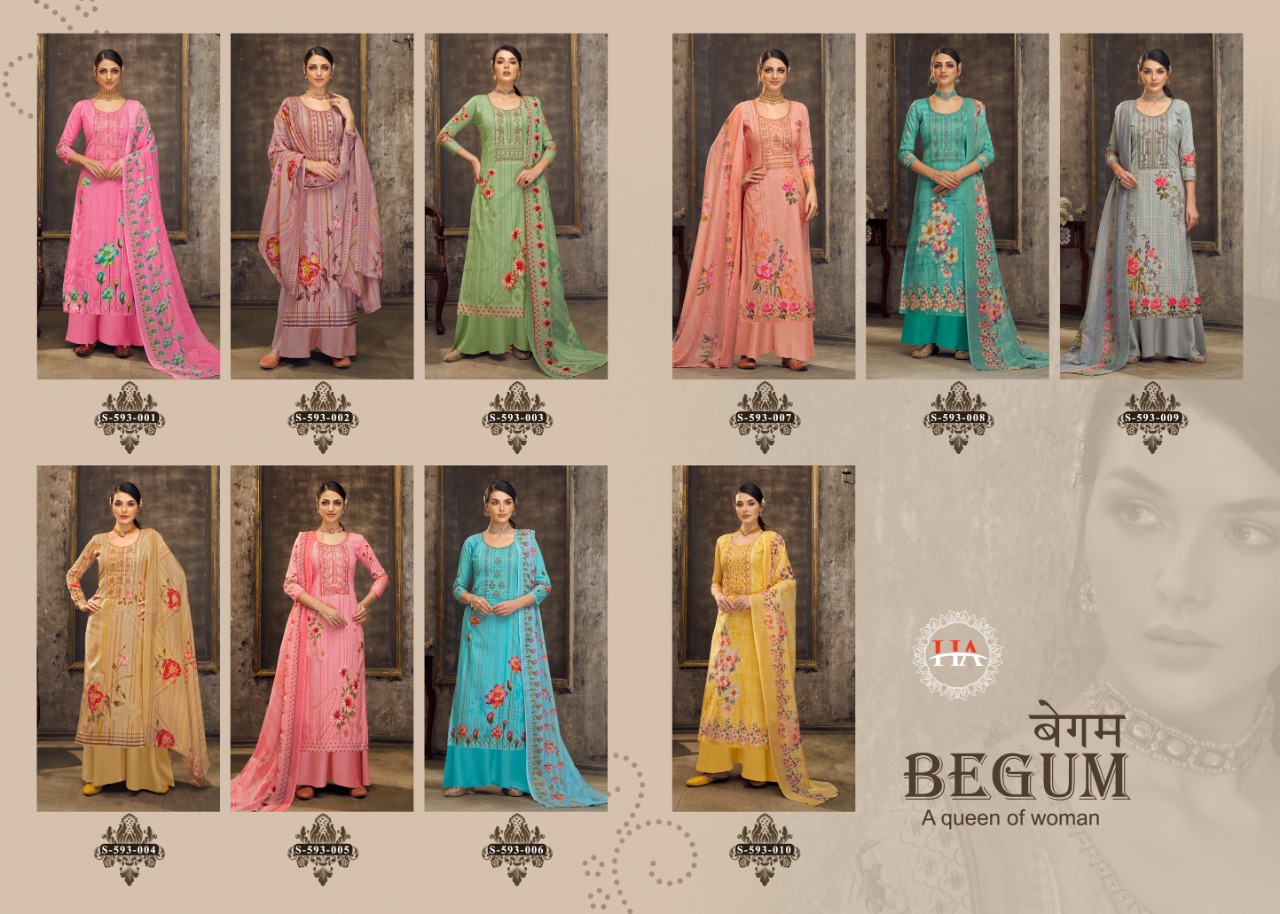 Harshit Begum Designer Cotton Digital Printed Salwar Suits Catlaog