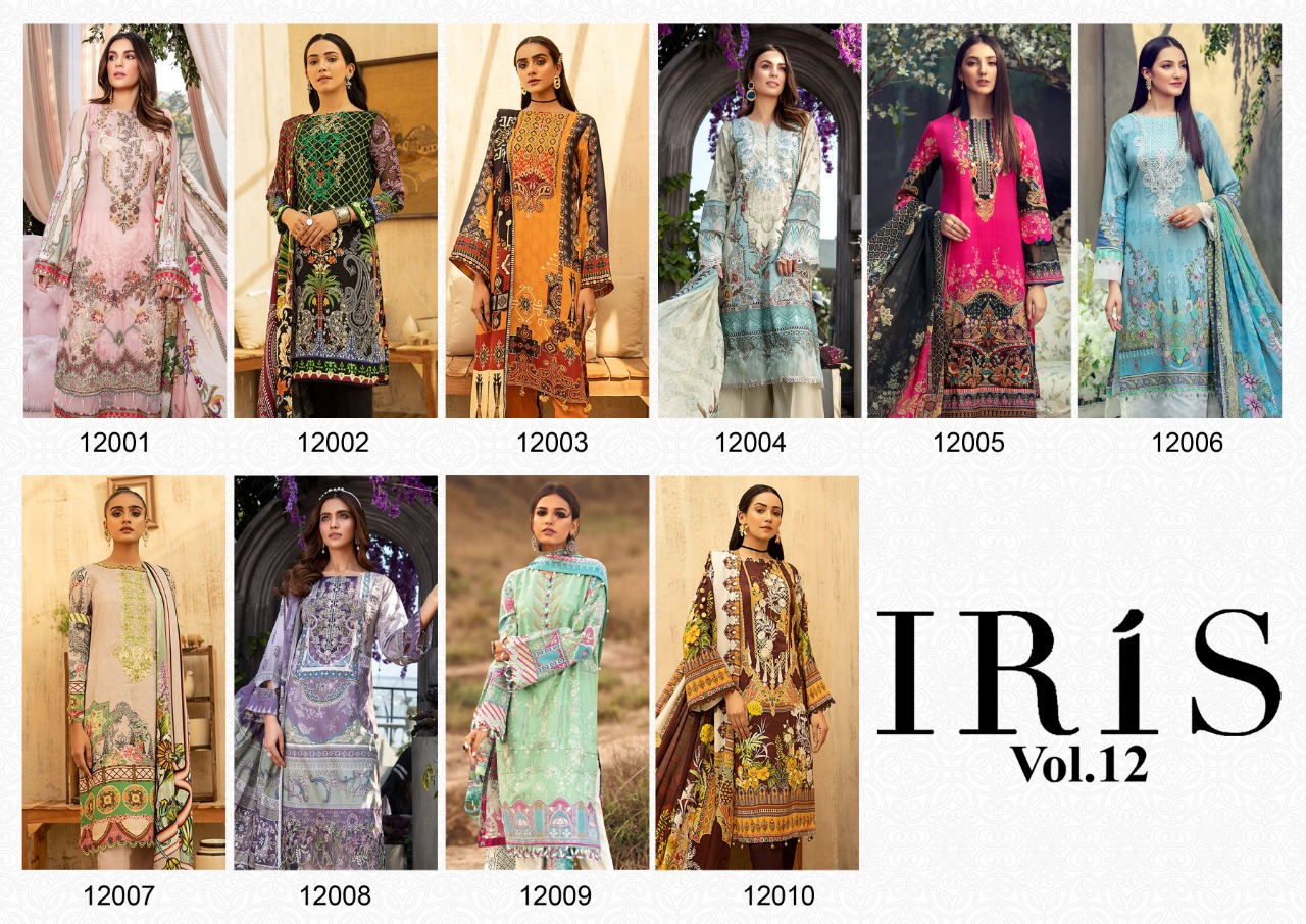 Iris Vol  12 Cotton Karachi Dress Materials  Catalog