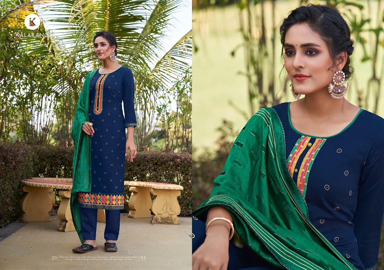 Kalarang Samaira Silk Designer Embroidery Salwar Suits  Catlaog