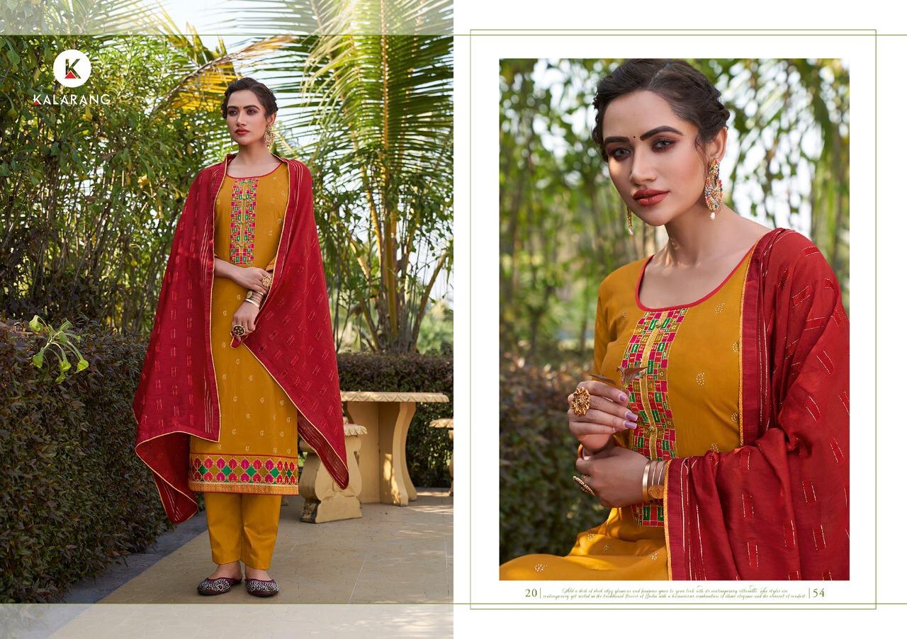 Kalarang Samaira Silk Designer Embroidery Salwar Suits  Catlaog