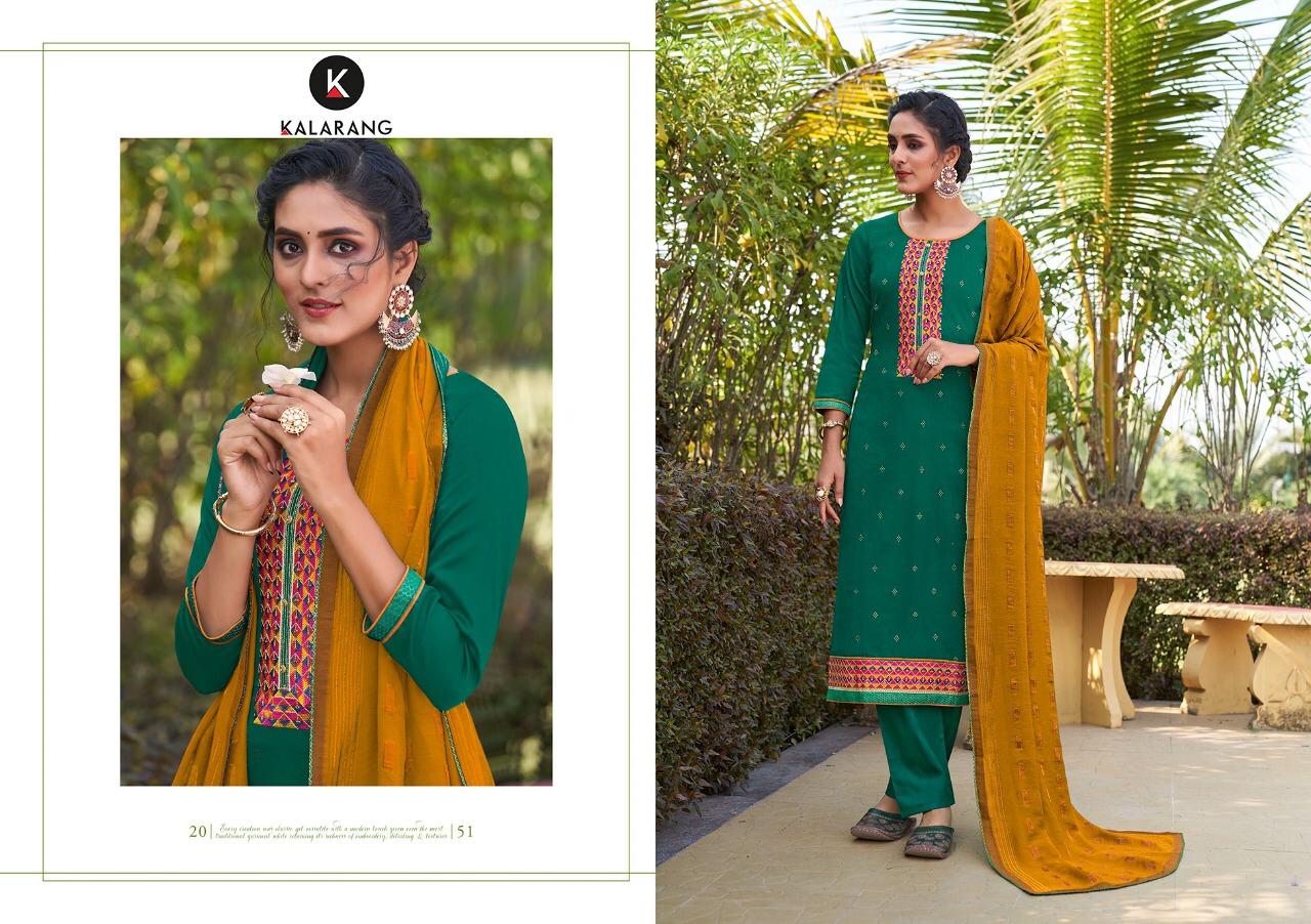 Kalarang Samaira Silk Designer Embroidery Salwar Suits  Catlaog
