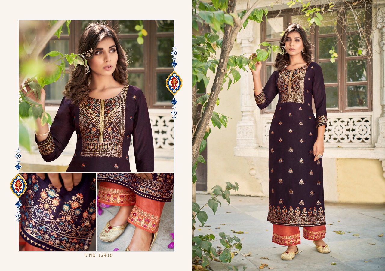 Kalaroop Armani Designer Ethnic Wear Kurti With Bottom Set Catalog