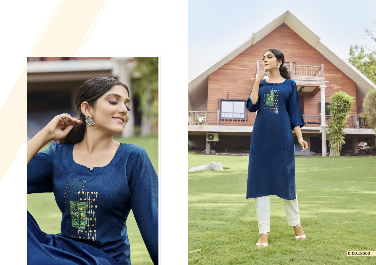 Kalaroop Broccoli Designer Rayon Kurti Wholesale Rate